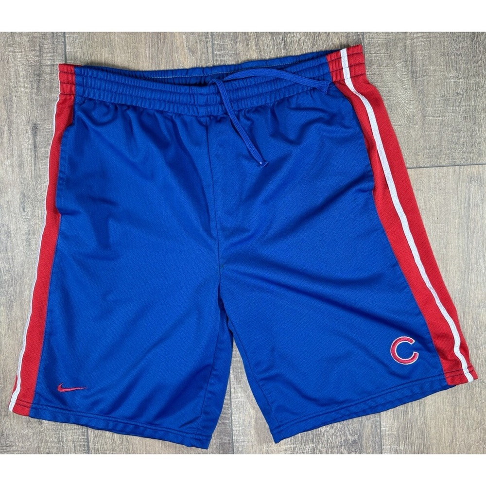 Y2K Nike Chicago Cubs Shorts Sz Med Team Authentic Practice Mesh Vintage Logo
